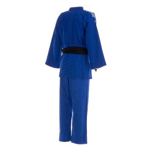 Кимоно для дзюдо Adidas Champion 2 IJF Premium синее с серебристыми полосками 190 см в Интерспорт