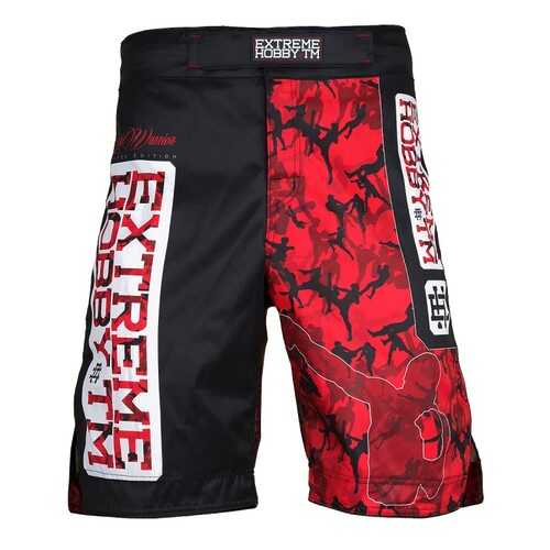 Шорты для единоборств Extreme Hobby Grappling Red Warrior черные, 3XL, 190 см в Интерспорт