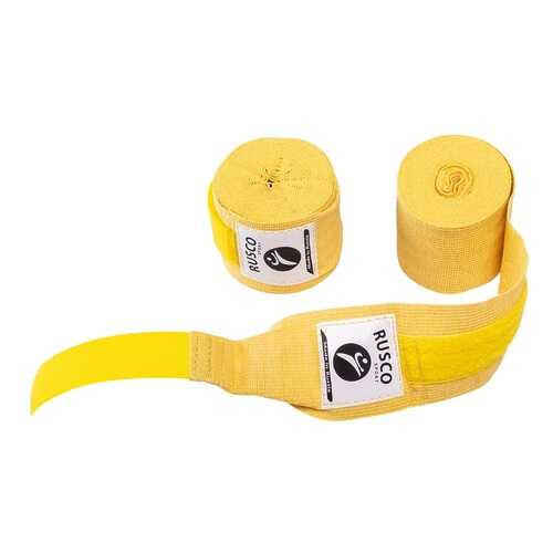 Бинт боксерский Rusco Sport, 4,5 м, хлопок, желтый в Интерспорт