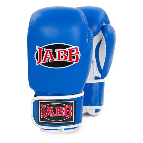 Боксерские перчатки Jabb JE-2014 белые/синие 10 унций в Интерспорт