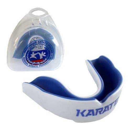 Fight Expert Капа детская Karate MGX-003 kr, с футляром, белый/синий, детская в Интерспорт