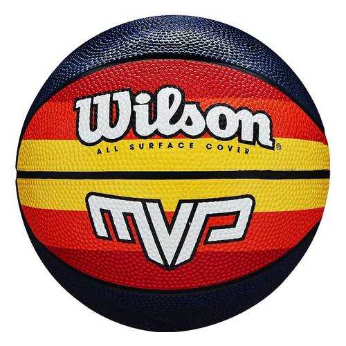 Мяч баскетбольный Wilson MVP Retro WTB9016, 7, темно-синий, любительский, клееный в Интерспорт