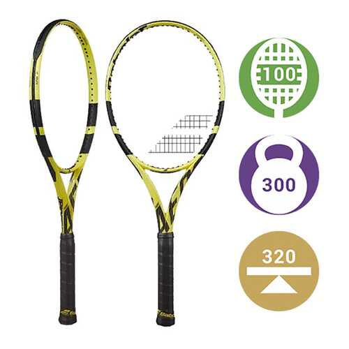 Ракетка для большого тенниса Babolat Pure Aero Plus 2019 черная/желтая в Интерспорт