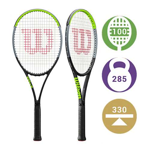 Ракетка для большого тенниса Wilson Blade 100L Version 7.0 23B9 черная/зеленая в Интерспорт