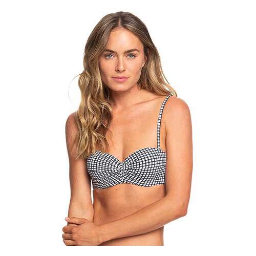 Верх купальника Roxy Beach Classics ERJX303841, bright white vichy swim, S в Интерспорт