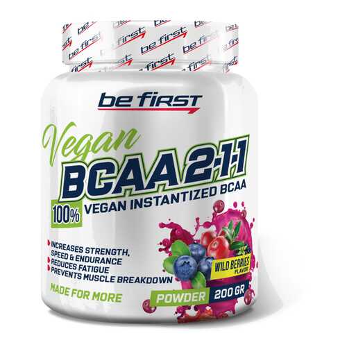 Be First BCAA 2:1:1 Vegan Instantized Powder 200 г цитрусовый микс в Интерспорт
