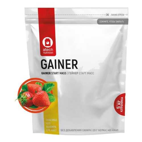Atech Nutrition Гейнер aTech Nutrition Gainer Start Mass, 5000 г, вкус: клубника в Интерспорт