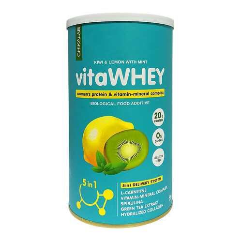 Коктейль витаминно-минеральный vitaWHEY (киви-лимон-мята), Bombbar CHIKALAB, 462г в Интерспорт