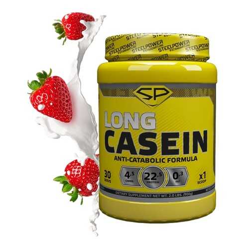 Протеин Steel Power Nutrition Casein Long 900 г клубника со сливками в Интерспорт