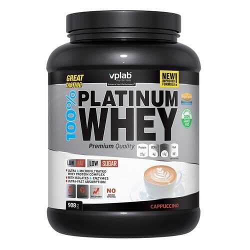 Сывороточный протеин 100% Platinum Whey, вкус «Капучино», 908 гр, VPLab в Интерспорт