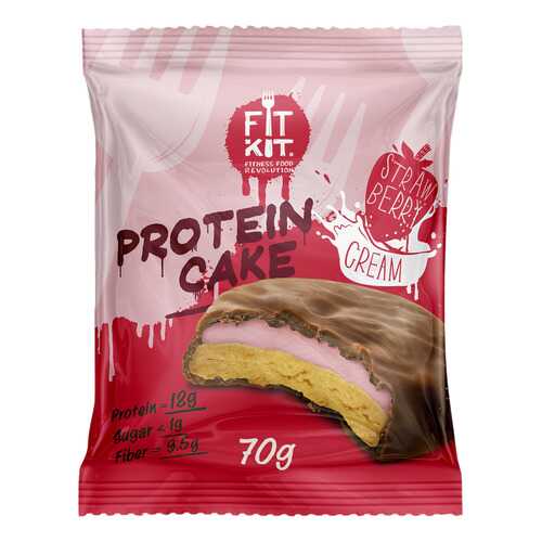 Fit Kit Protein Cake 70 г мини-набор из 3 шт Клубника со сливками в Интерспорт