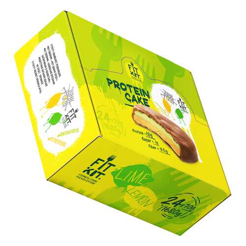 Печенье Fit Kit Protein Cake 24 70 г, 24 шт., лимон/лайм в Интерспорт