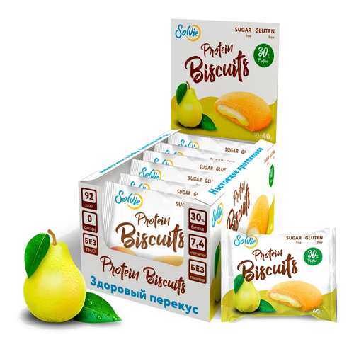 Печенье Solvie Protein Biscuits Груша 40г (коробка 10шт) в Интерспорт