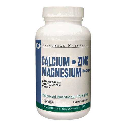 Кальций Universal Nutrition Calcium Zinc Magnesium 100 таблеток в Интерспорт