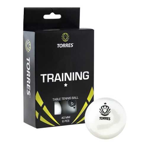 Мяч для настольного тенниса Torres Training 1 6 шт.ук, белый в Интерспорт