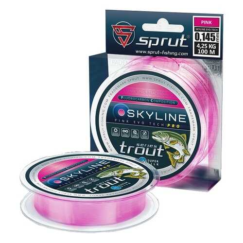 Леска монофильная Sprut Skyline Evo Tech Pro Pink 100 м, 0,145 мм, 4,25 кг в Интерспорт