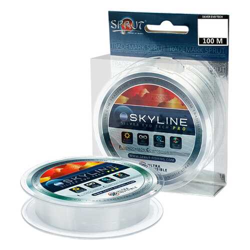 Леска монофильная Sprut Skyline Evo Tech Pro Silver 100 м, 0,165 мм, 4,75 кг в Интерспорт