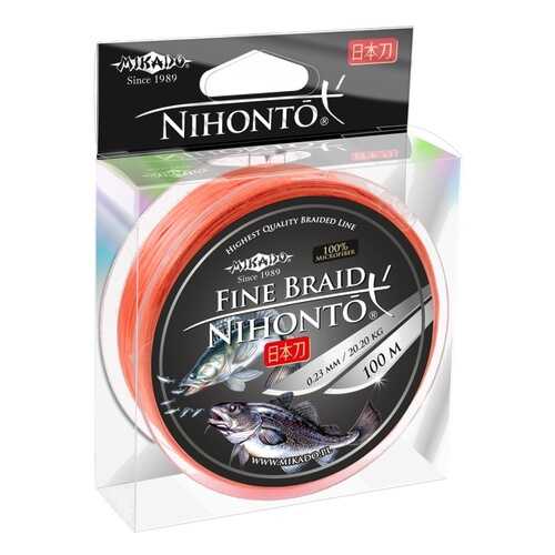 Леска плетеная Mikado Nihonto Fine 0,23 мм, 100 м, 20,2 кг orange в Интерспорт