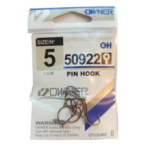 Рыболовные крючки Owner 50922 Pin Hook №5, 8 шт. в Интерспорт