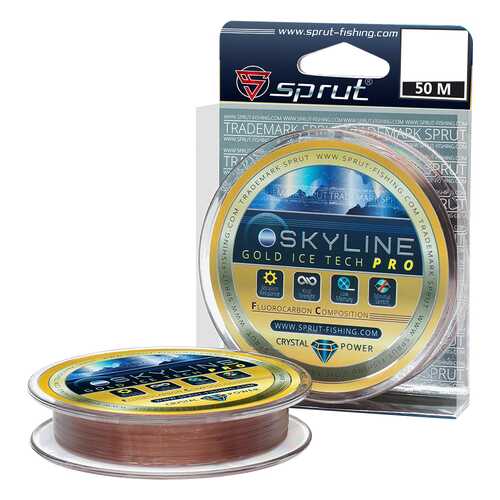 Леска монофильная Sprut Skyline IceTech Pro Gold 50 м, 0,205 мм, 6,15 кг в Интерспорт