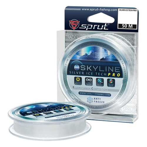 Леска монофильная Sprut Skyline IceTech Pro Silver 50 м, 0,205 мм, 6,15 кг в Интерспорт