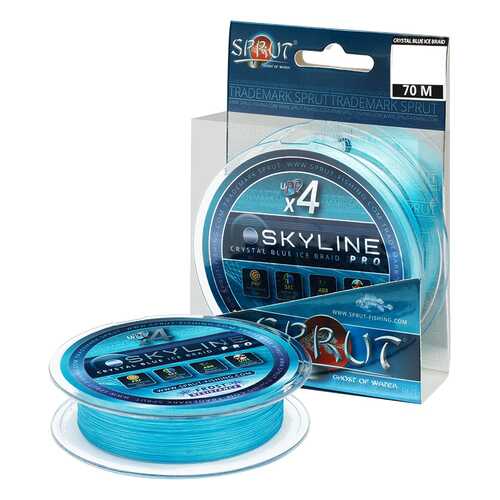 Леска плетеная Sprut Skyline Ice Braid Pro x4 Crystal Blue 70 м, 0,14 мм, 11,25 кг в Интерспорт