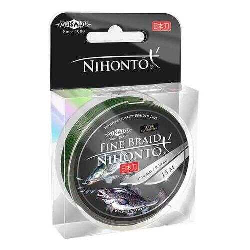 Шнур плетеный Mikado Nihonto Fine Braid 0,06 мм, 15 м, 3,25 кг green в Интерспорт