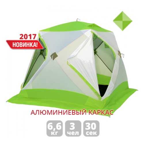 Палатка-полуавтомат Лотос Куб Классик А8 трехместная белая/зеленая в Интерспорт