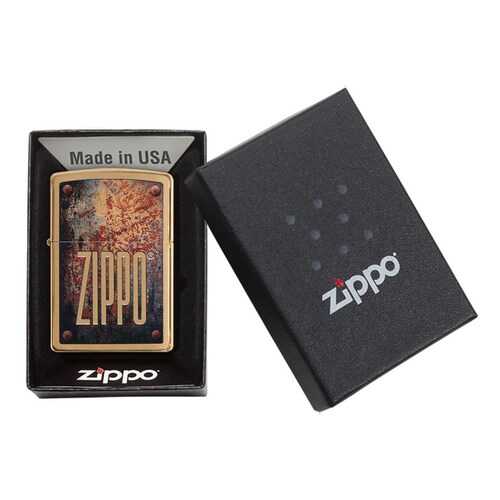 Зажигалка Zippo Rusty Plate Brushed Brass в Интерспорт