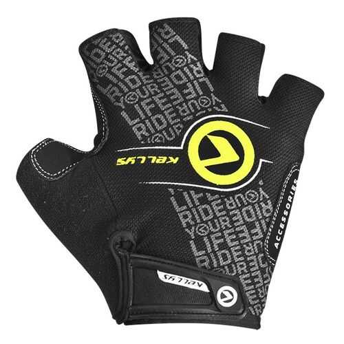 Велосипедные перчатки Kellys Comfort, черные/салатовые, One Size в Интерспорт
