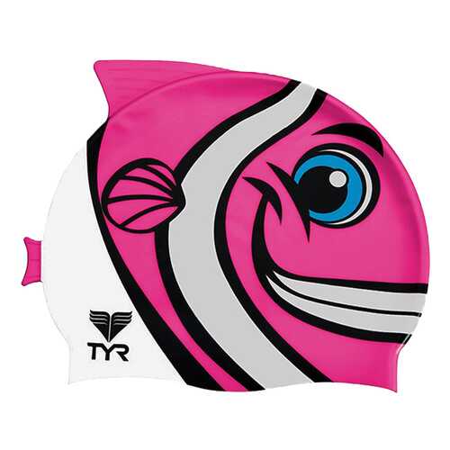 Шапочка для плавания TYR Happy Fish Cap 693 pink в Интерспорт