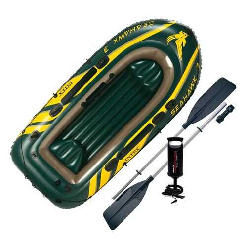 Лодка Intex Seahawk 3 Set 2,95 x 1,37 м green в Интерспорт